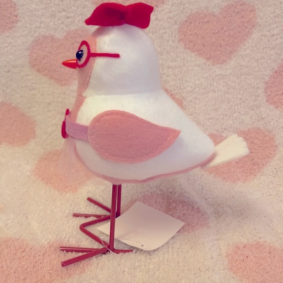 NWT Set of 2 Valentine's Day Felt Hearts Birds - Picture 7 of 8